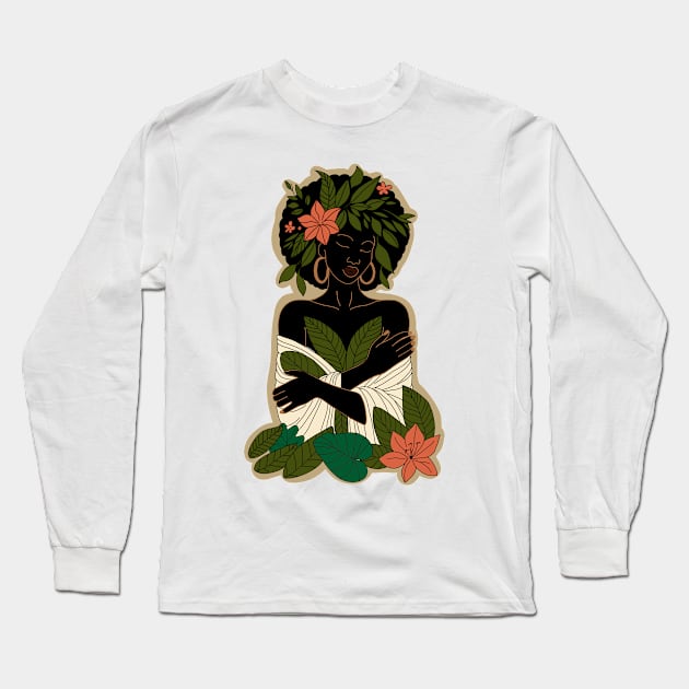 African queen of nature Long Sleeve T-Shirt by CraftyDesign66